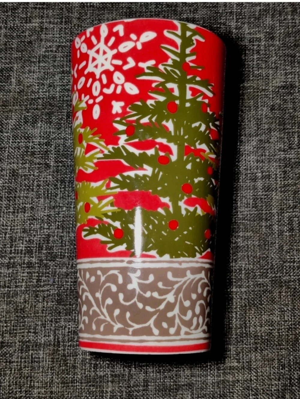 Tag Travel Coffee Mug Trees Snowflakes Holiday Design Ceramic Cup With Lid